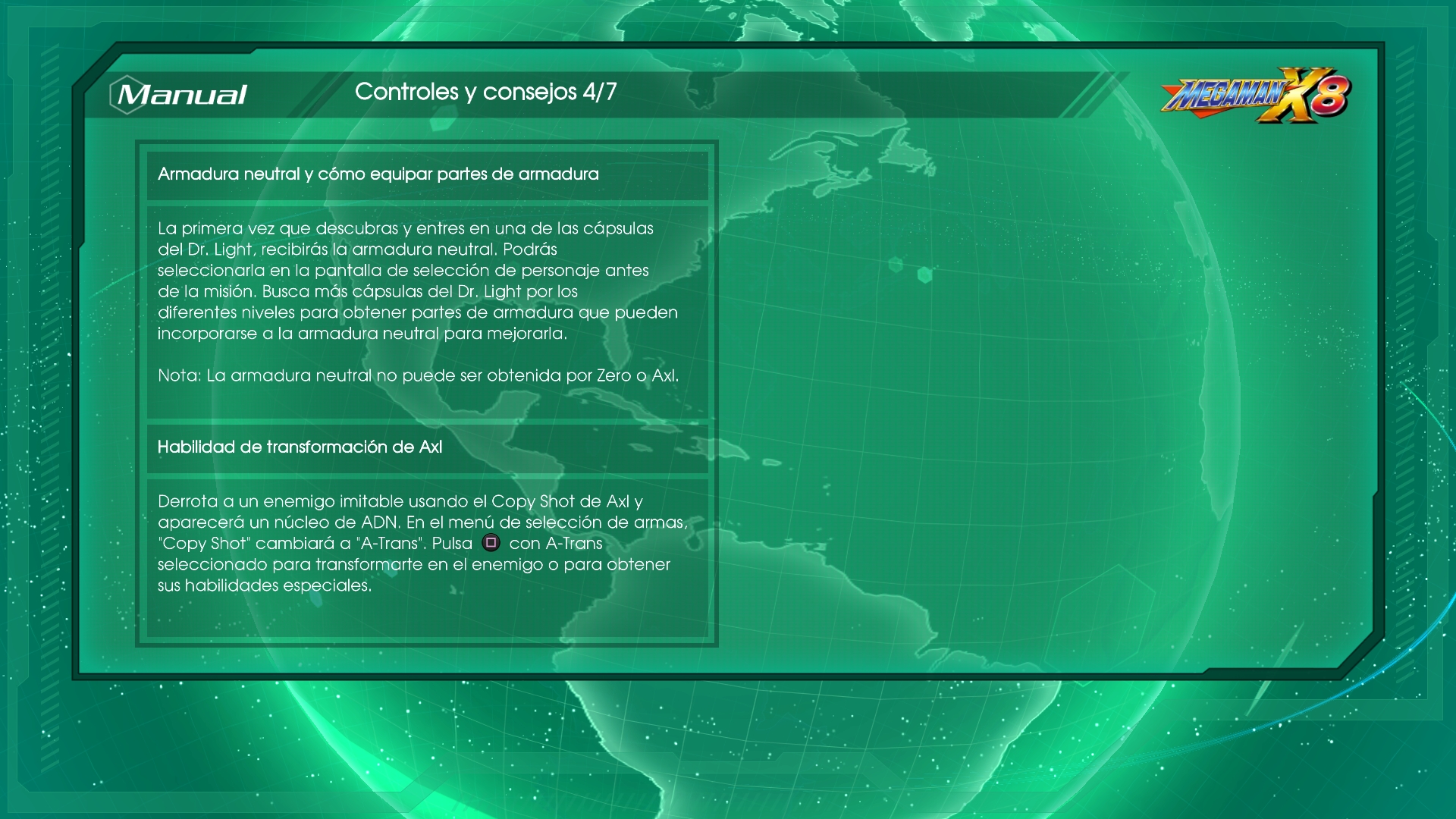 megaman x armadura neutral