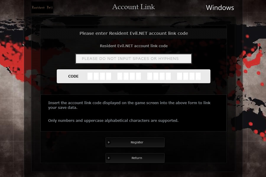 Account Link Information, About Resident Evil.Net, SUPPORT, Resident  Evil Portal